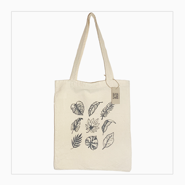 Handmade Canvas Tote Bag – Leaves - The Moon Said It - Trinidad & Tobago