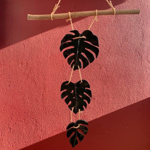 Handmade Monstera Clay Wall Art