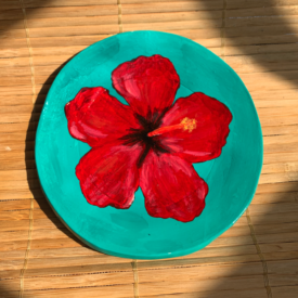 Handmade Clay Dish - Hibiscus Flower