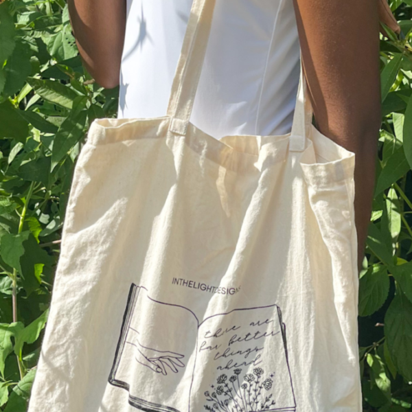 100% Brown Cotton Tote Bag, Eco-friendly, One internal pocket