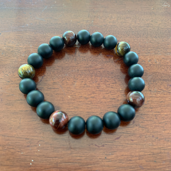Black Agate and Tiger's Eye 10mm